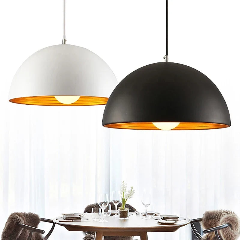 Suspension moderne demi-boule double couche