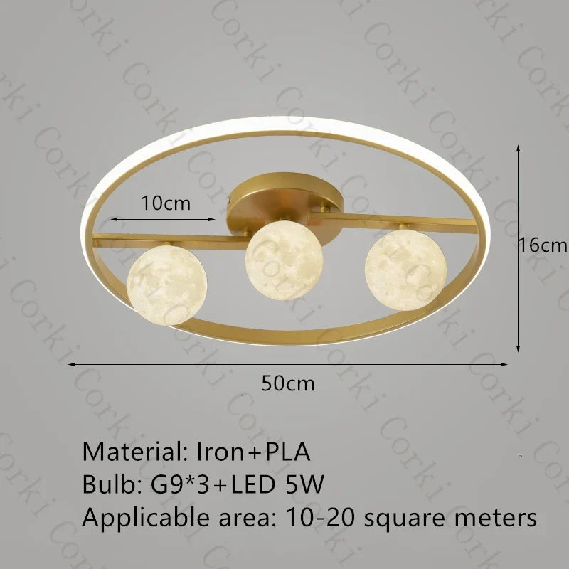 plafonnier design en métal noir doré boule blanche pour intérieur moderne