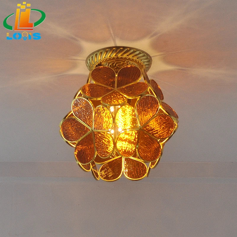 lampe à pétales en verre style nordique pour décoration intérieure