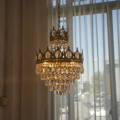 lustre couronne moderne en cristaux luminaire décoratif d'intérieur