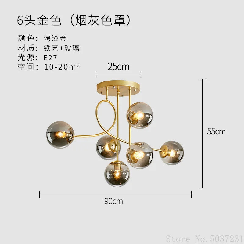 plafonnier boule en verre design nordique élégant pour intérieur moderne