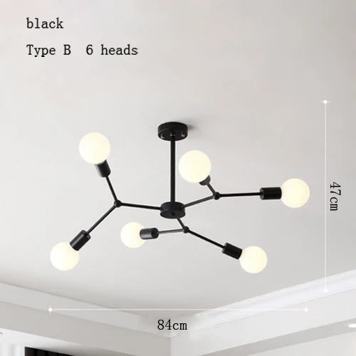 lustre moderne à plusieurs têtes pour intérieur créatif