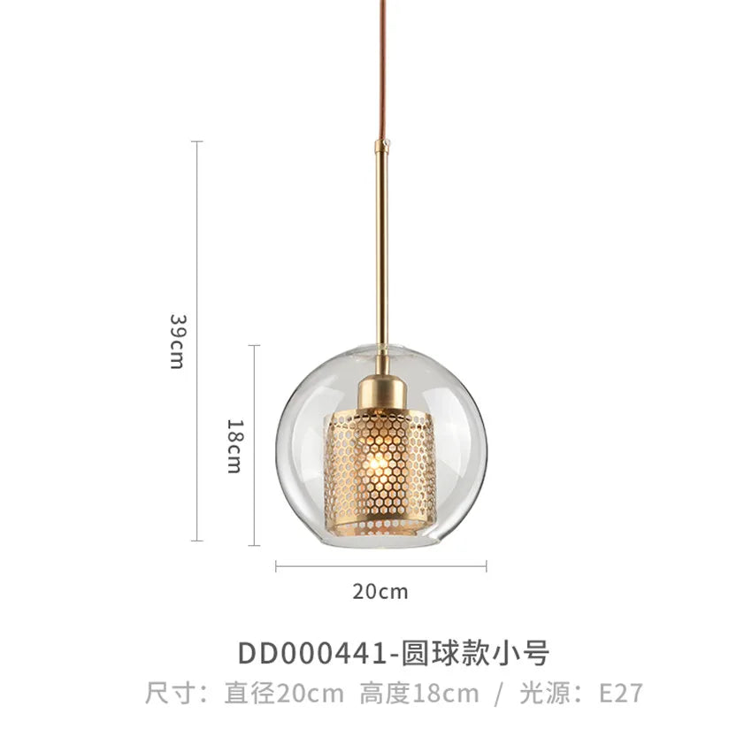 suspension moderne en verre pour décoration intérieure élégante