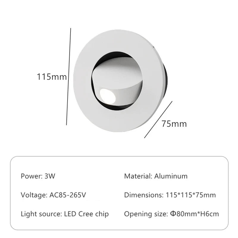 applique murale led rotative à 360 degrés avec interrupteur pliable