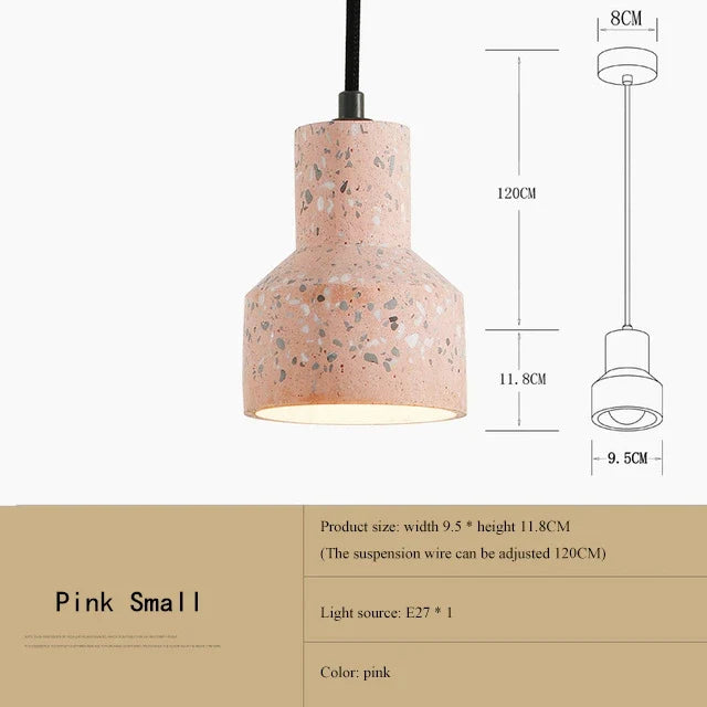 suspension moderne en terrazzo design nordique plusieurs couleurs led