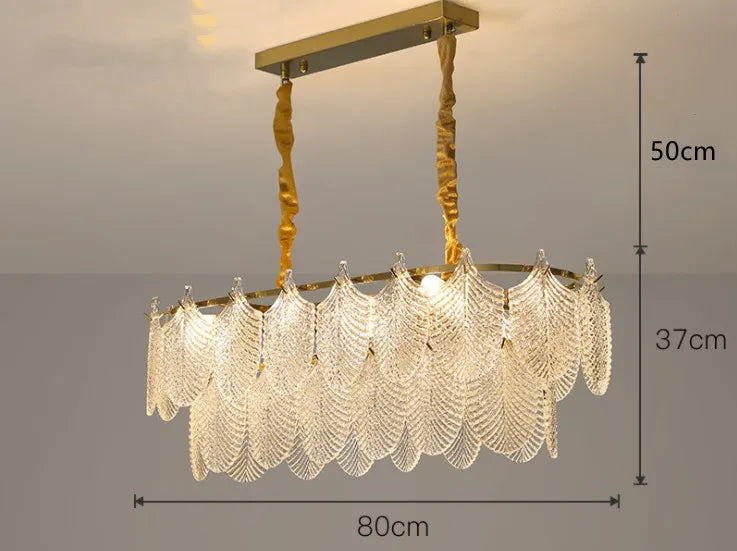 lustre de luxe en verre pour décoration intérieure élégante et moderne