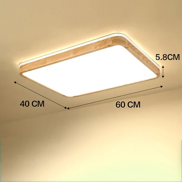 plafonnier led ultra-fin japonais bois massif design moderne 2021