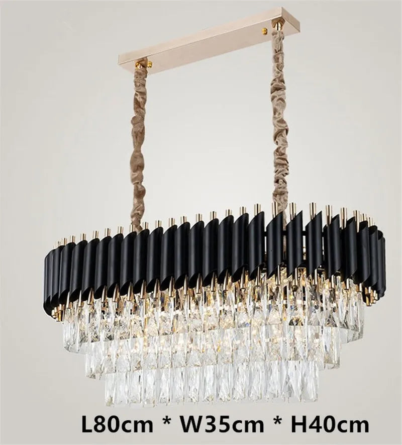 lustre moderne en cristal suspendu pour intérieur élégant