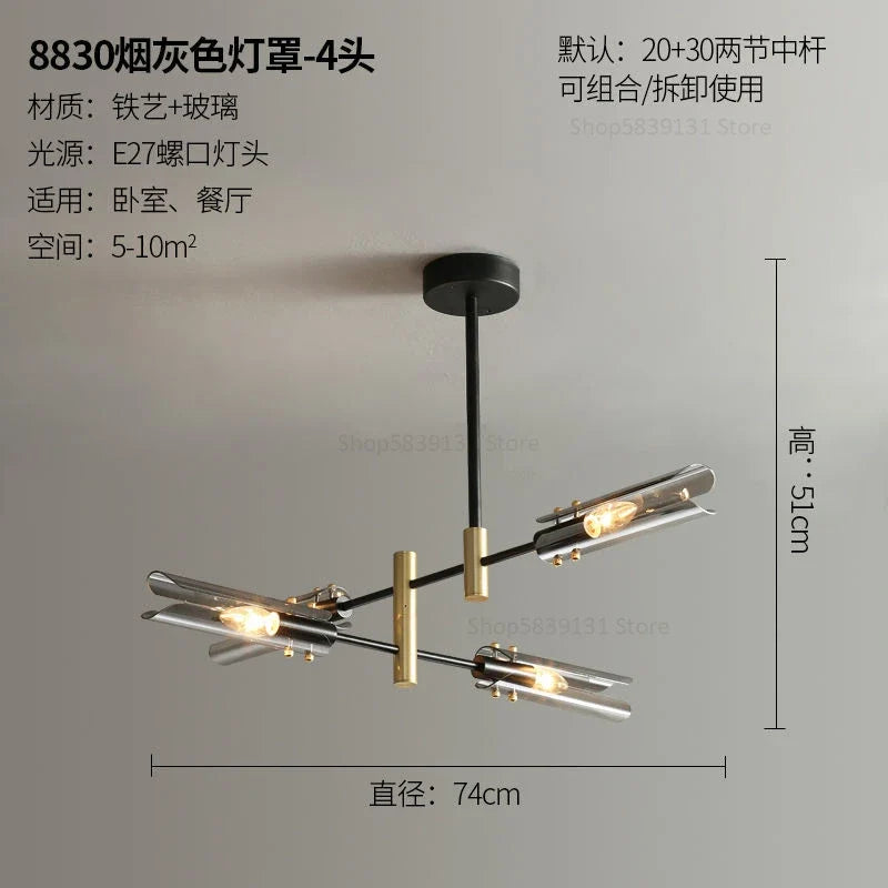 lustre en verre au design nordique et créatif