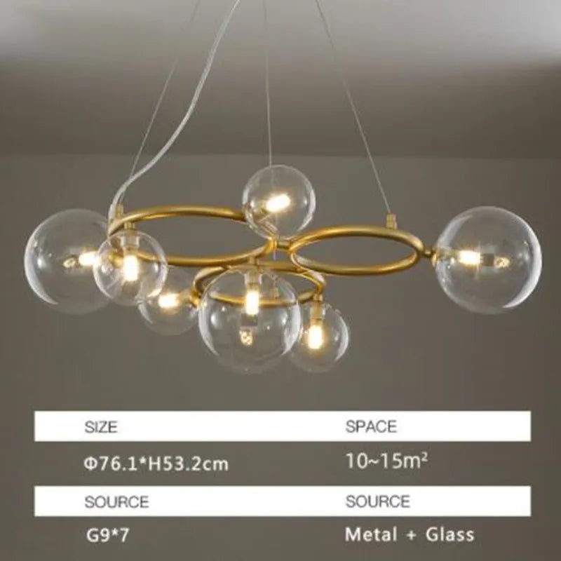 suspension moderne en verre avec ampoule incluse pour décoration intérieure