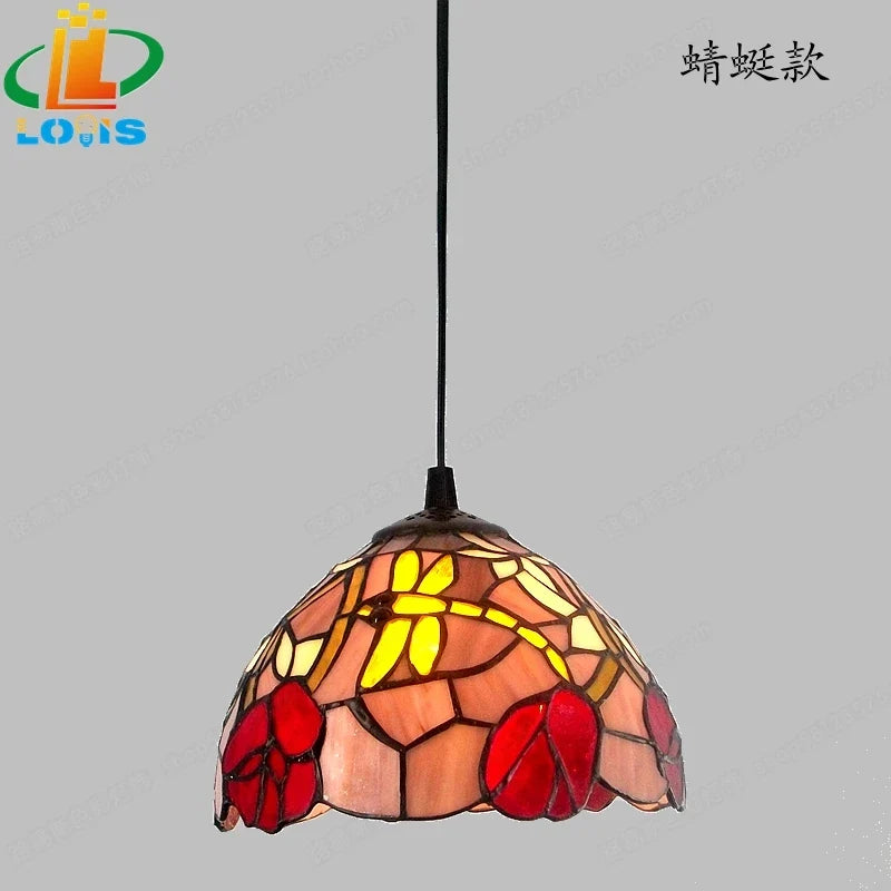 lustre en vitrail style tiffany pour éclairage décoratif antique