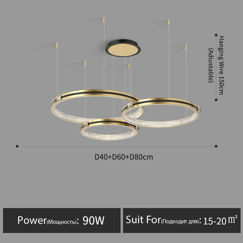 lustre en cristal moderne pour hall et restaurant luxe