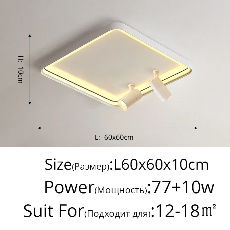 Plafonnier moderne à LEDs lumières pour salon chambre intérieur rond carré Rectangle monté en Surface éclairage