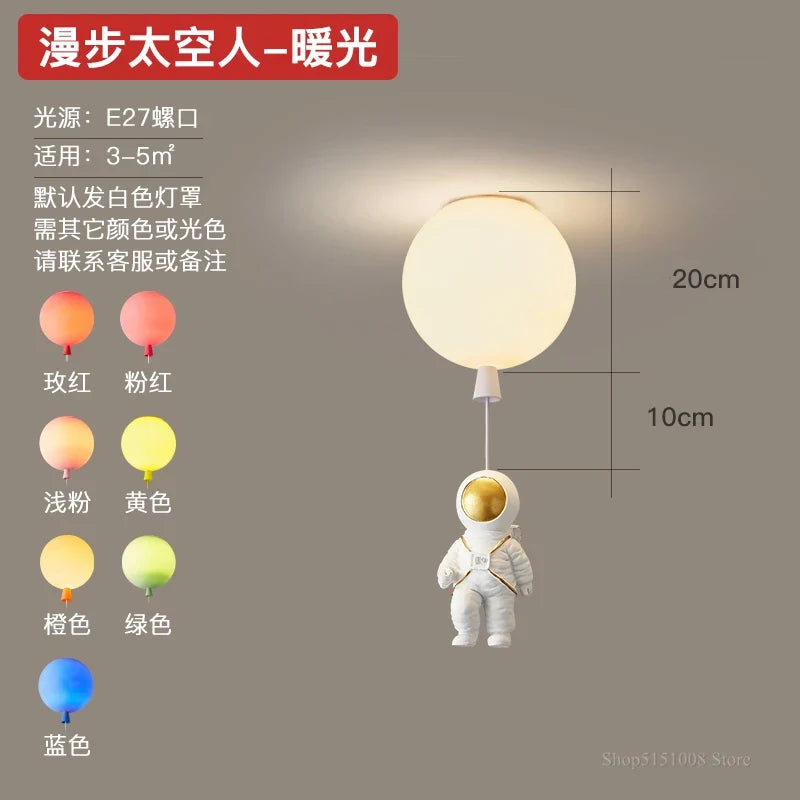 plafonnier led nordique créatif astronaute ballon pour enfants