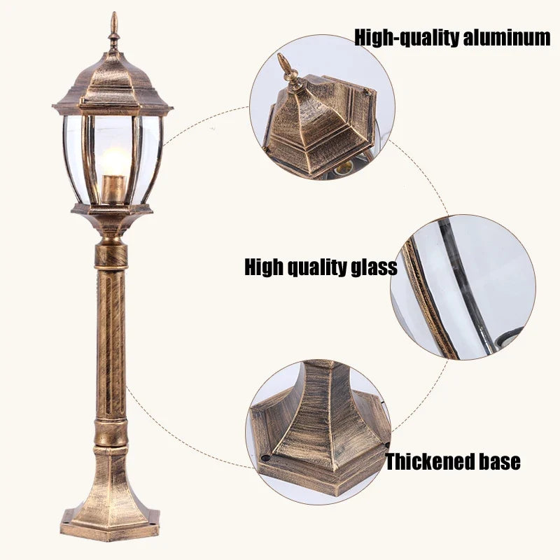 lampe de jardin rétro européenne étanche pour extérieur