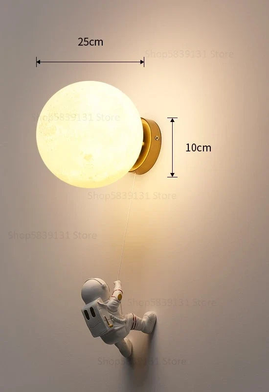 applique murale astronaute moderne pour chevet d'enfant décoration étoile lune