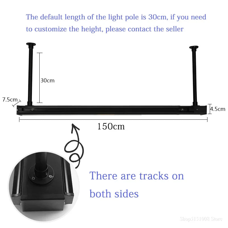 suspension led éclairage sur rail pour bar restaurant industriel