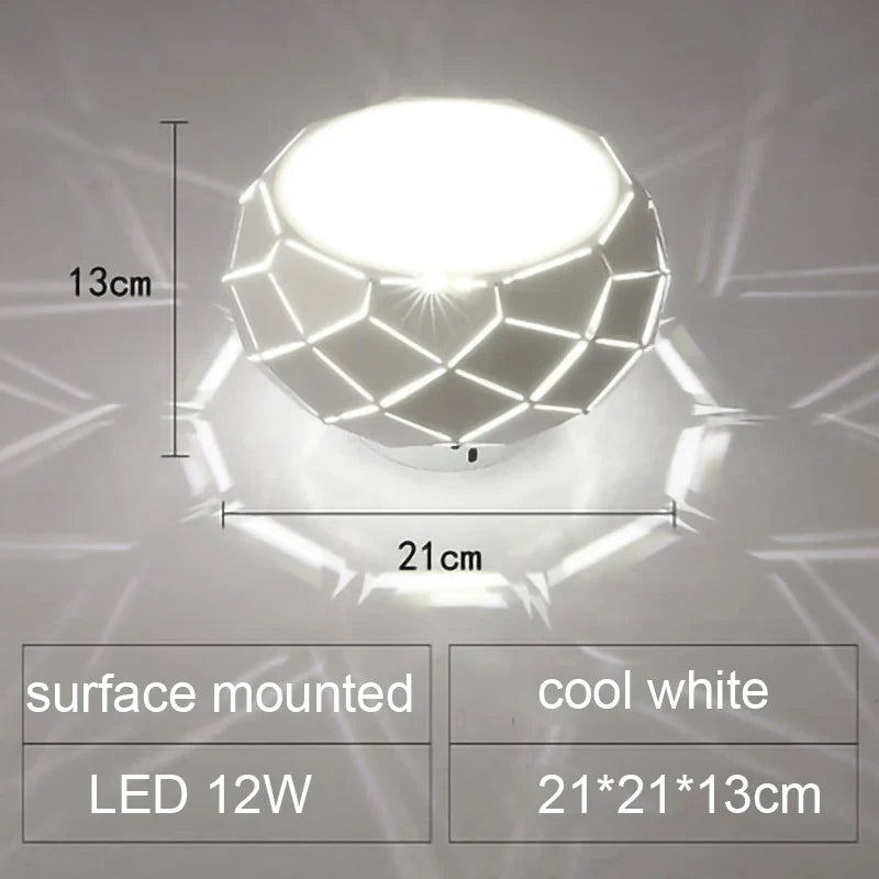 Plafonnier LED moderne simplicité 5W 12W