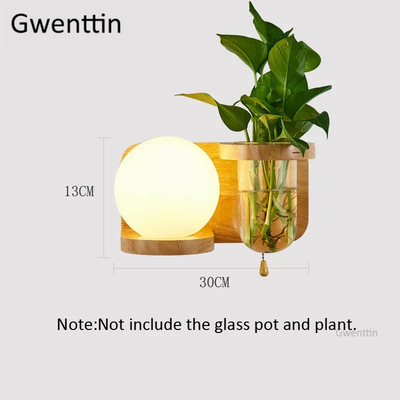 applique murale en bois et verre moderne à led à monter soi-même