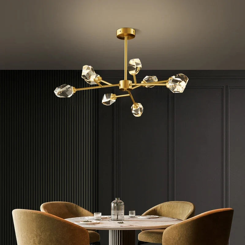 lustre spoutnik design moderne pour décoration intérieure en cristal