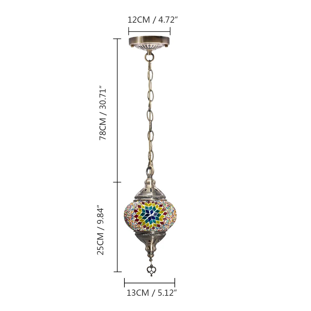 suspension turque en verre mosaïque artisanale décoration méditerranéenne
