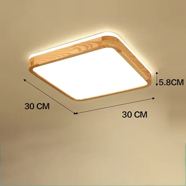 plafonnier led ultra-fin japonais bois massif design moderne 2021