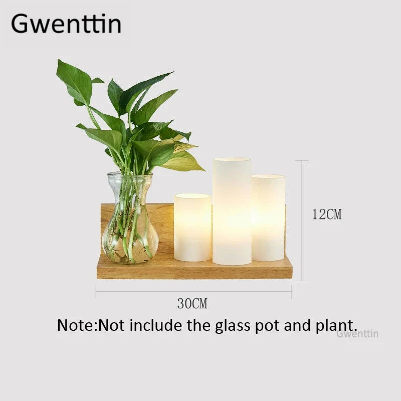 applique murale en bois et verre moderne à led à monter soi-même