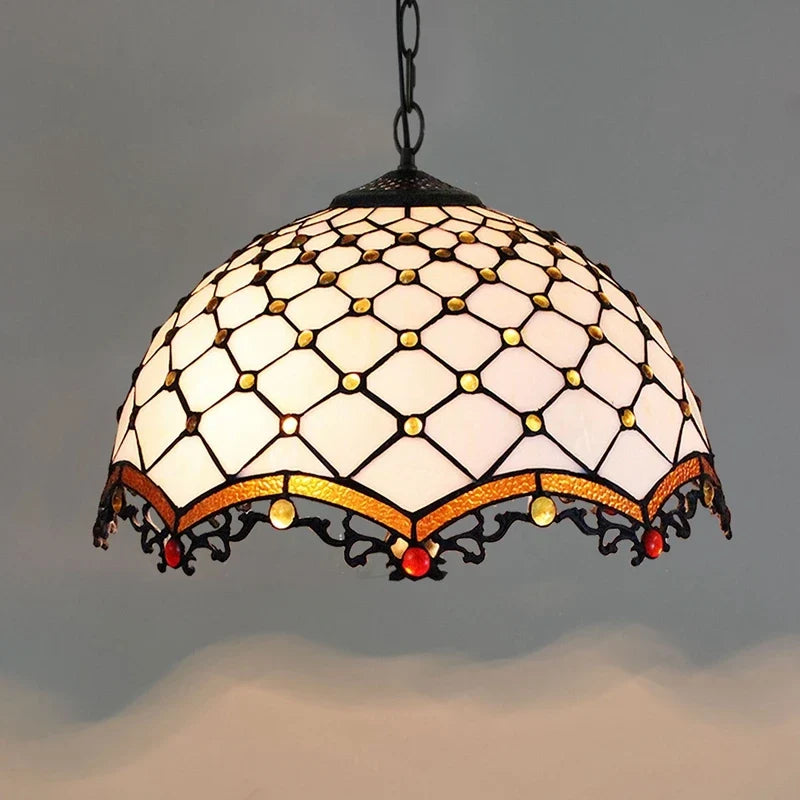Bohême rétro européen coloré Tiffany verre lustre lustre Bar Restaurant créatif Rural porche méditerranéen lustre