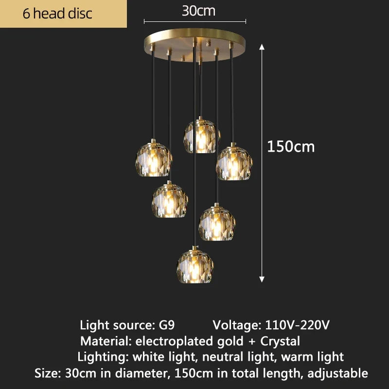 lustre contemporain en cristal pour restaurant café et bar