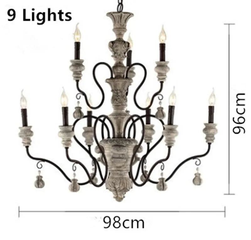 lustre vintage à bougie style européen rétro élégant pour intérieur moderne