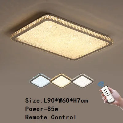 suspension moderne en acier inoxydable avec led et télécommande
