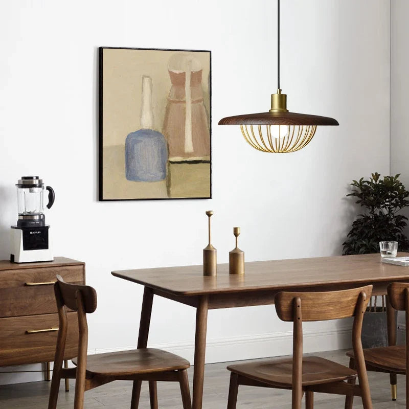 lustre nordique en forme de chapeau de grain de bois