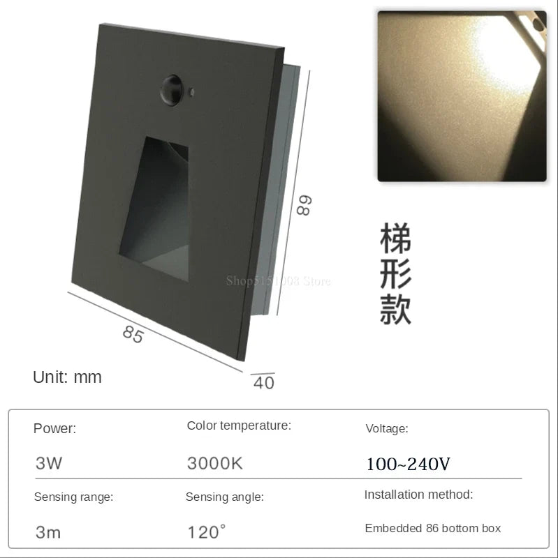 applique murale led à induction avec capteur pour corps humain