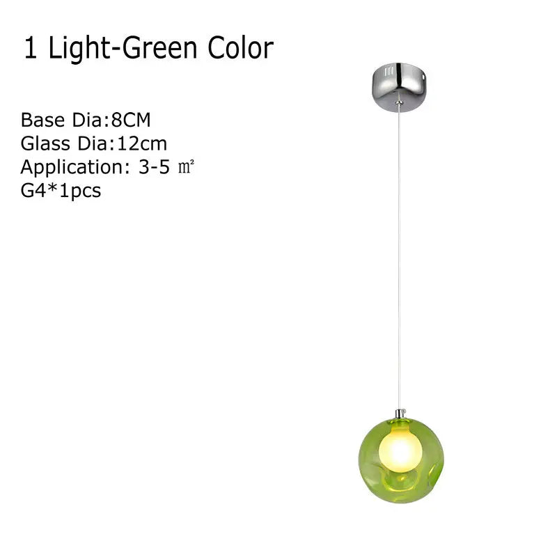 lustre en verre soufflé led créatif pour chambre d'enfants