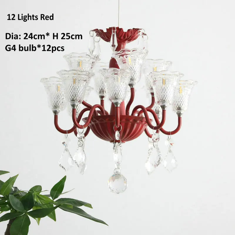 mini suspension créatives avec abat-jour en verre et cristal