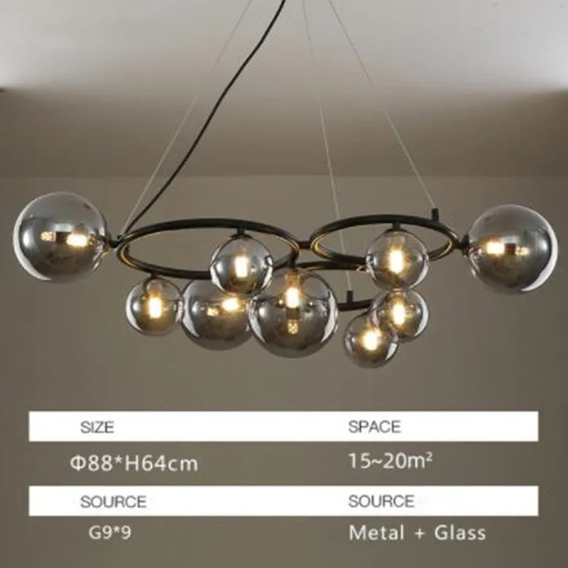 suspension moderne en verre avec ampoule incluse pour décoration intérieure