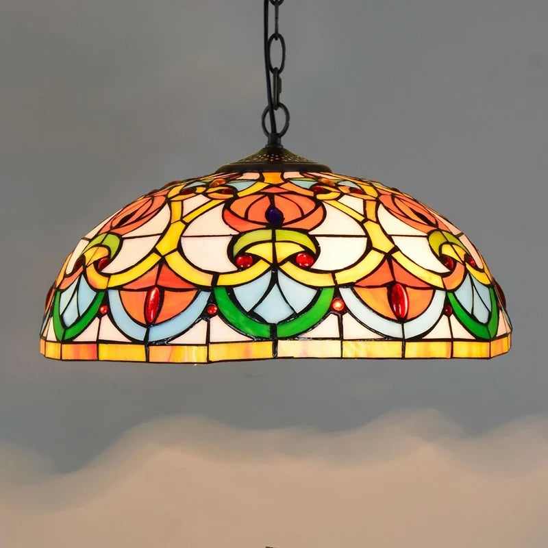 Bohême rétro européen coloré Tiffany verre lustre lustre Bar Restaurant créatif Rural porche méditerranéen lustre