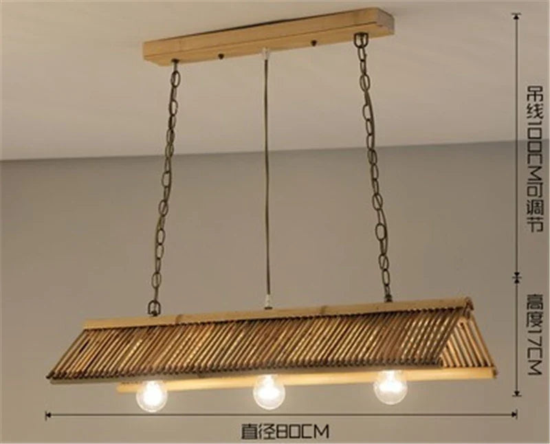 lustre en bambou vintage pour café bar et restaurant