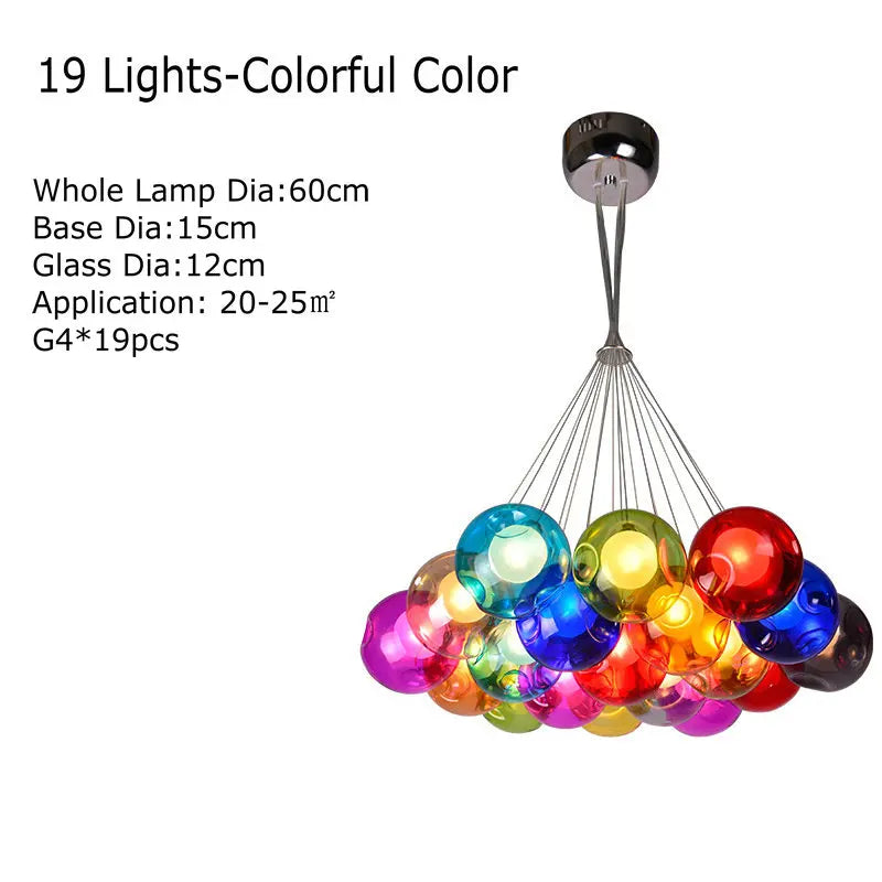 lustre en verre soufflé led créatif pour chambre d'enfants