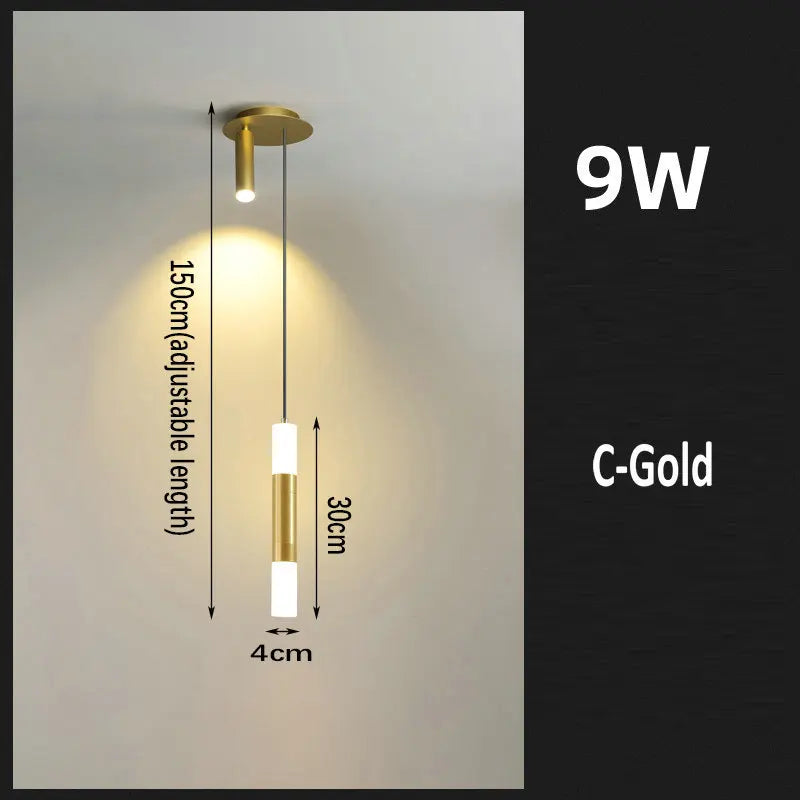 suspension led au design moderne avec long câble