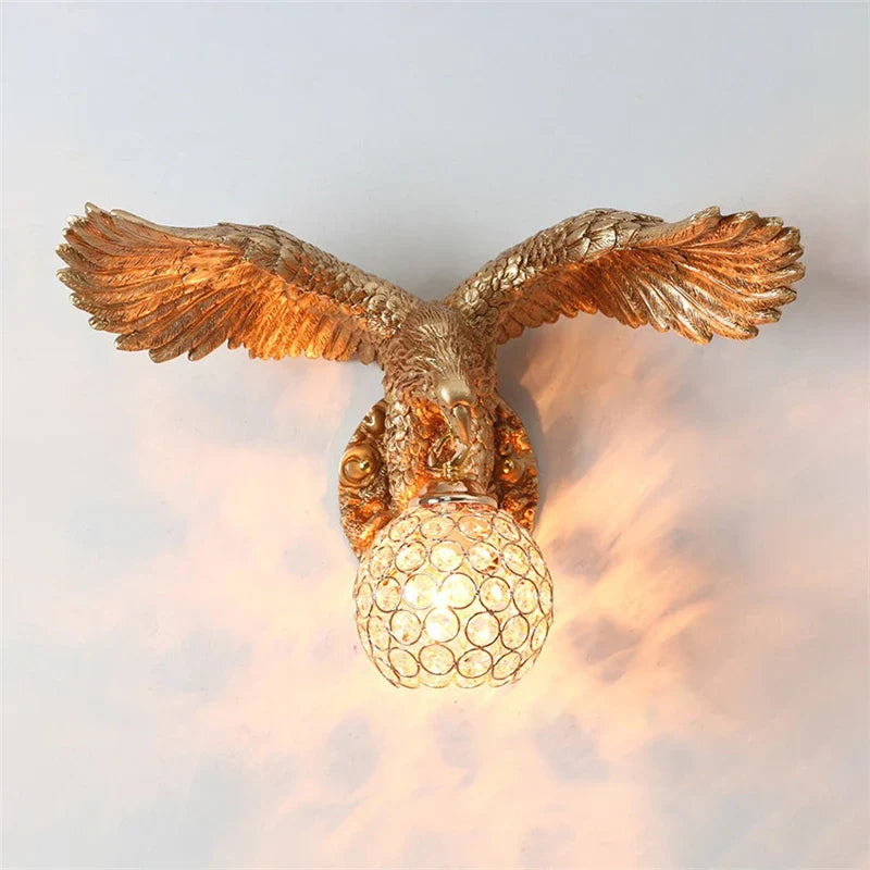 applique murale led design nordique en forme d'oiseau en résine