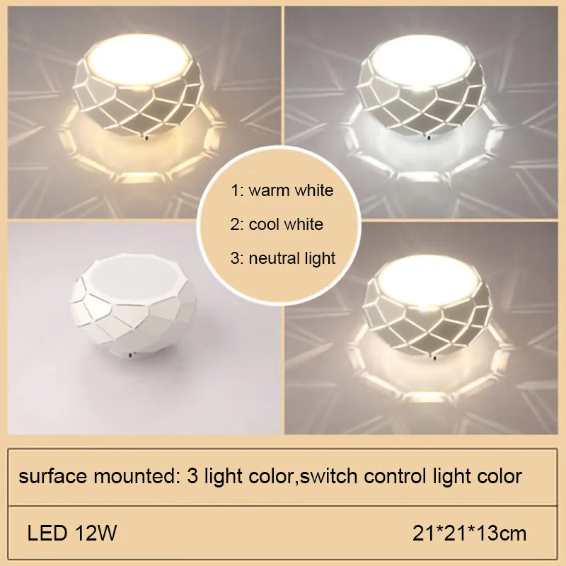 plafonnier led moderne avec gradation et trois variantes de lumière