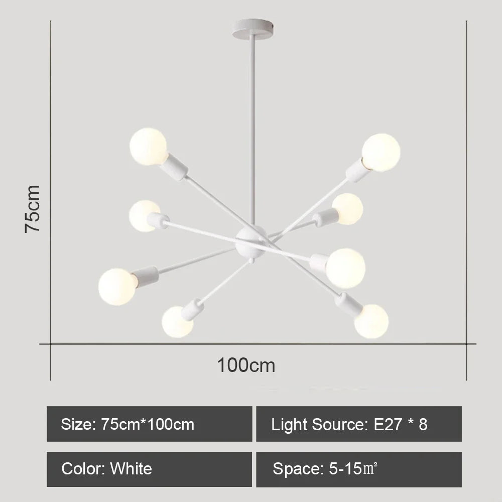 Plafond moderne à LEDs lustre lumière salon chambre industrielle spoutnik lustres suspension lampe créative éclairage maison décor