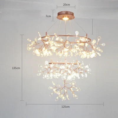 suspension led art déco en acier inoxydable et acrylique