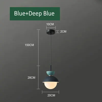suspension créative avec abat-jour en verre et long câble