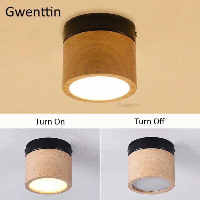 plafonnier à led en bois nordique moderne pour intérieur design