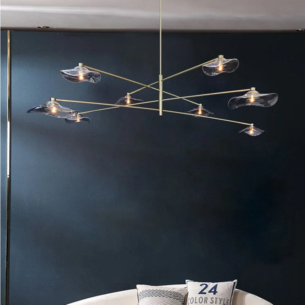lustre à fleurs led design moderne fait main pour intérieur créatif