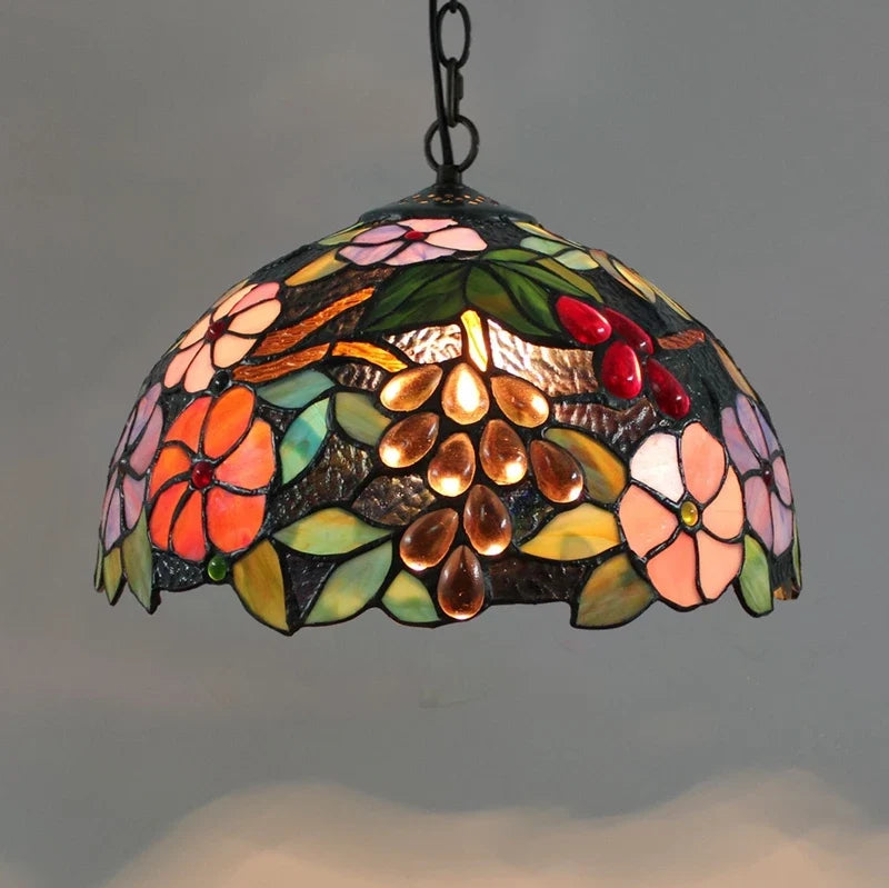 Bohême rétro européen coloré Tiffany verre lustre lustre Bar Restaurant créatif Rural porche méditerranéen lustre