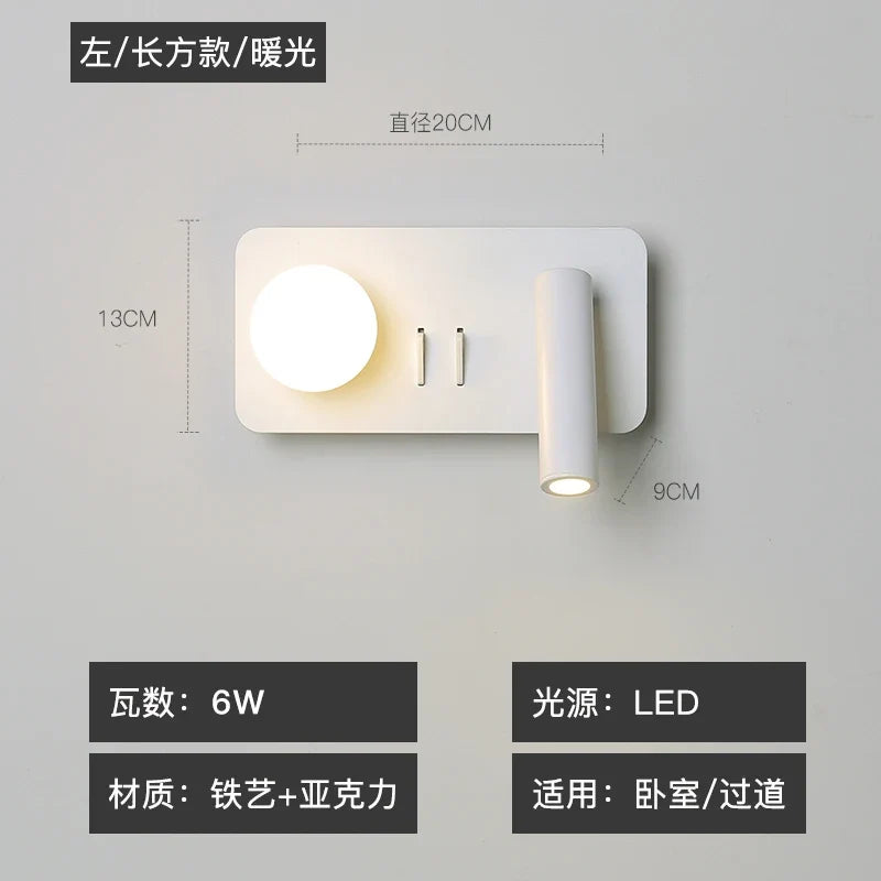 applique murale moderne rotative à led pour intérieur décoratif