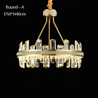 lustre en cristal rond design postmoderne pour un intérieur créatif